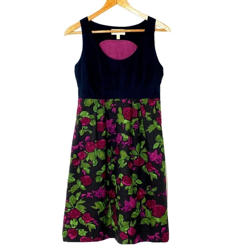Anthropologie Moulinette Soeurs Dinner for Two Dress size 4 Lined Black Floral